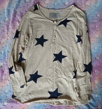 Tunique beige avec étoile bleu rainbow