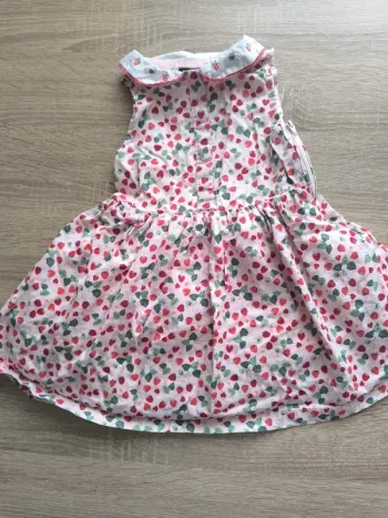 Robe thème fraise col sergent major 4 ans