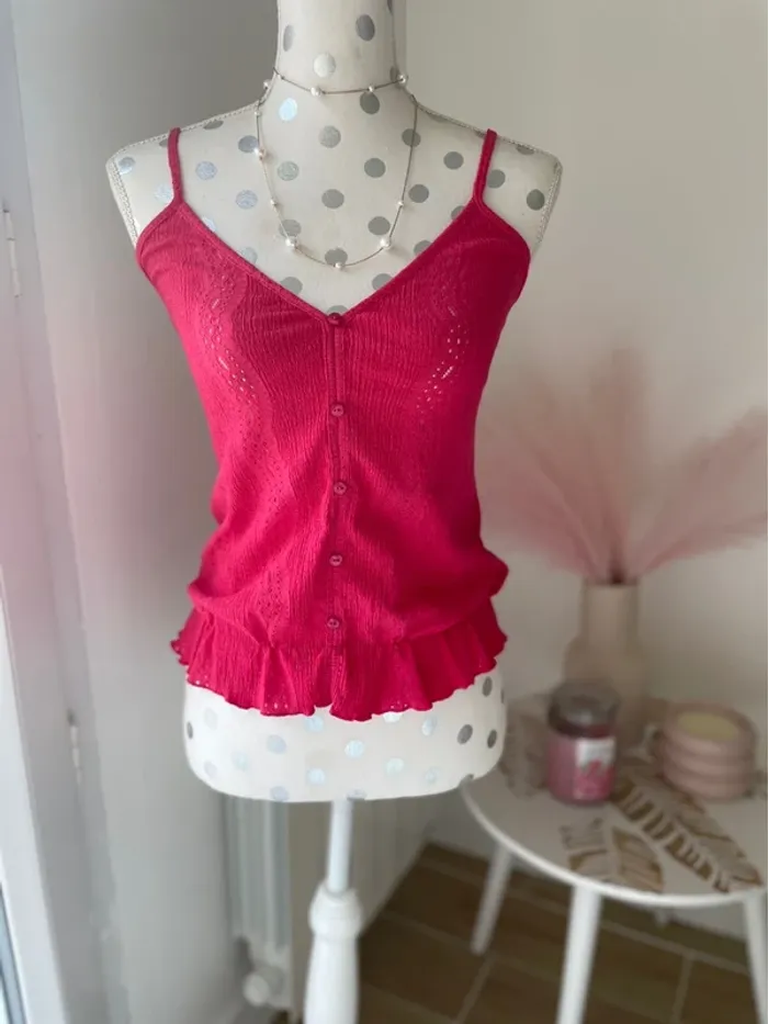 Haut à bretelles fuchsia xs neuf