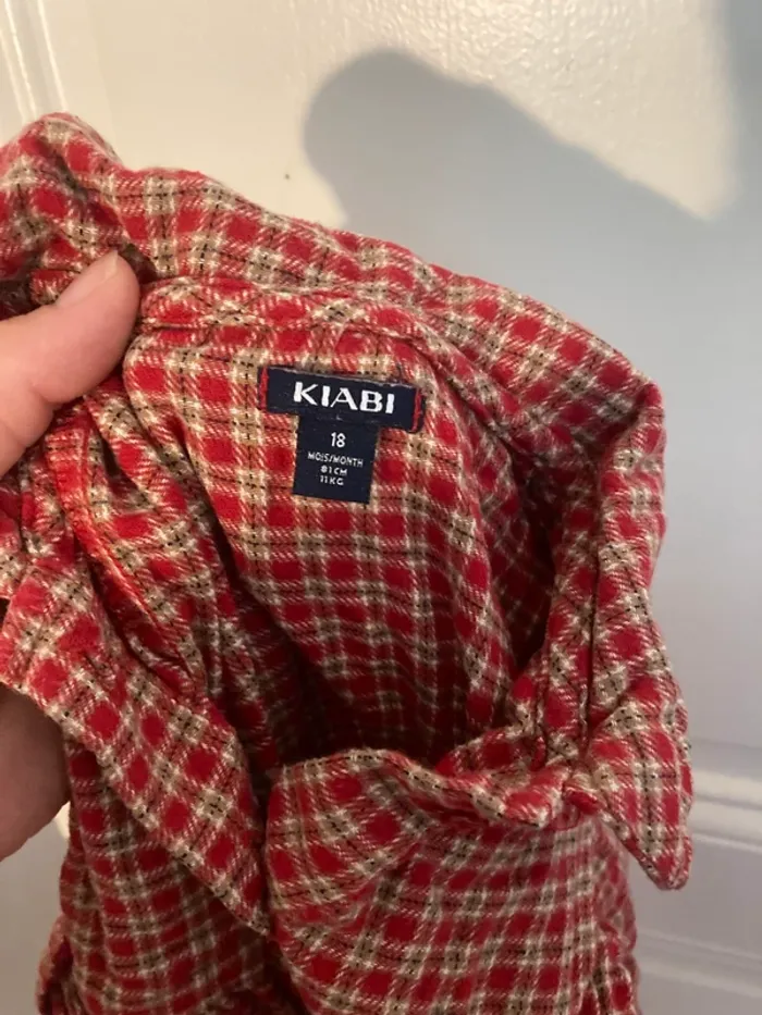 👗 Robe à carreaux rouge KIABI - Taille 18 mois - photo numéro 4
