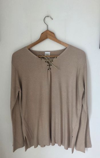 Pull beige avec laçage M&S mode