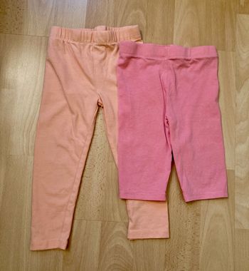 lot 2 leggings rose fille 18 mois