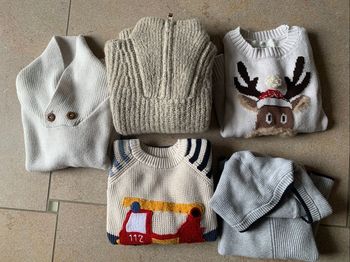 Lot de 5 pulls hiver 3/4 ans