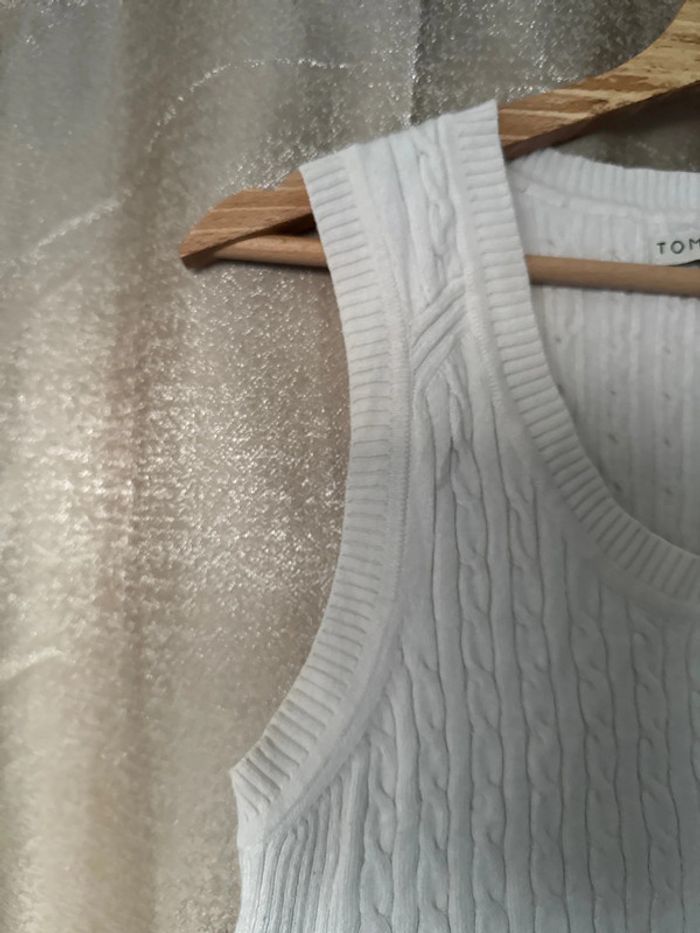 Pull sans manches Tommy Hilfiger femme – blanc torsadé – M - photo numéro 4