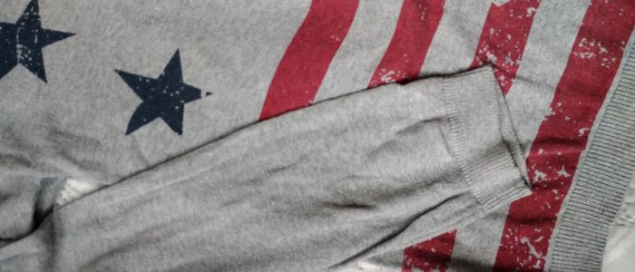 Pull fin motif drapeau américain gris fille 12 ans bilook - photo numéro 10