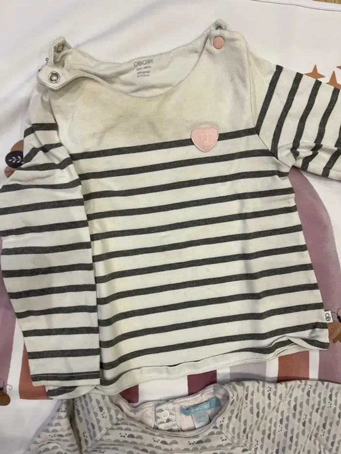 Lot de 2 t-shirts manches longues bébé fille Obaibi – Taille 23 mois / 86 cm - photo numéro 3