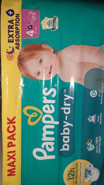 94 Couches Pampers 4+
