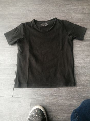 Tee shirt manche courte uni noir 134/140