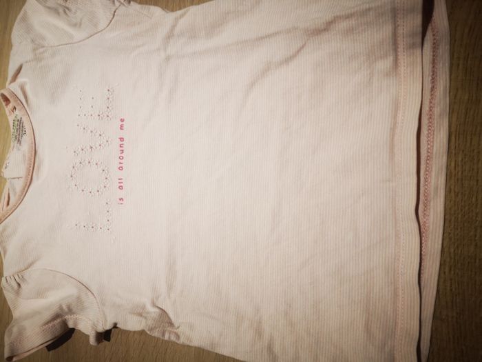 T shirt manches courtes rayé rose pâle 36 mois - photo numéro 4