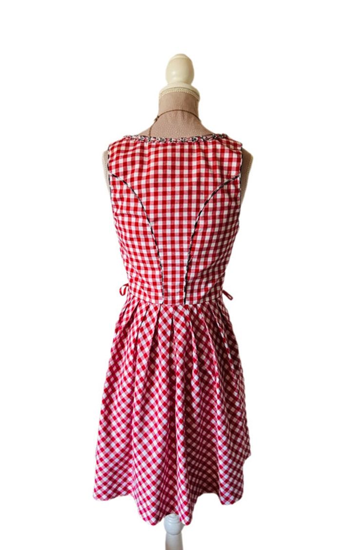 🍒Jolie robe traditionnelle autrichienne cottagecore dirndl red gingham austrian dress🍒 - photo numéro 8