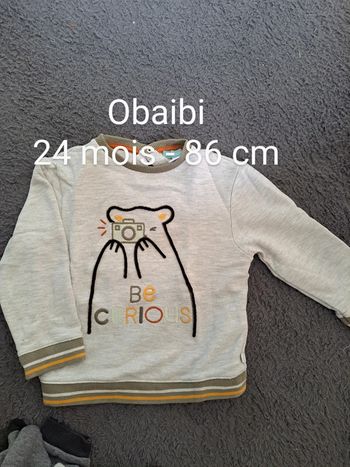 Pull obaibi avec feutrine 86 cm