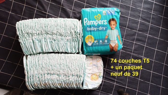 113 Couches Pampers Baby dry Taille 5