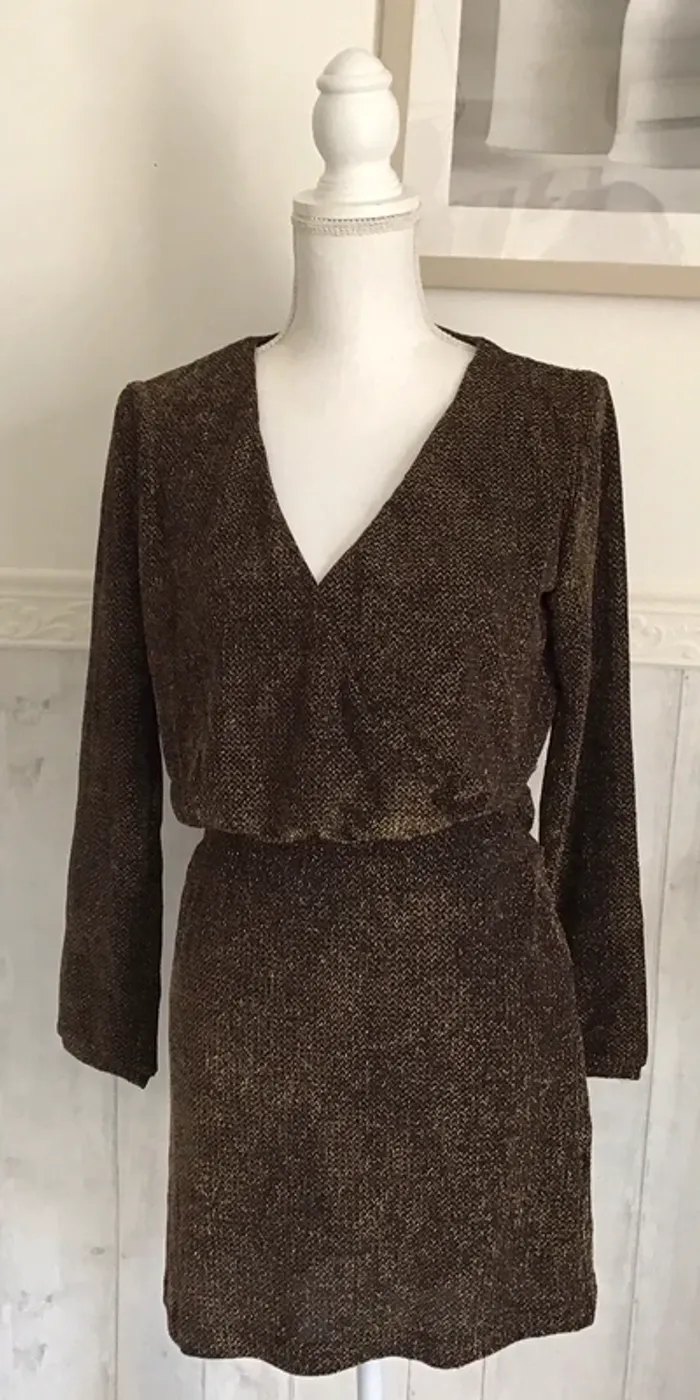 Robe fluide pailletée mango mng neuve - photo numéro 3