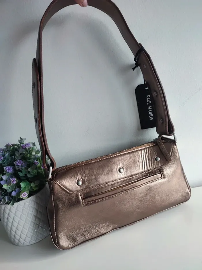 Sac à main en cuir Billie cuivré Paul Marius - photo numéro 4