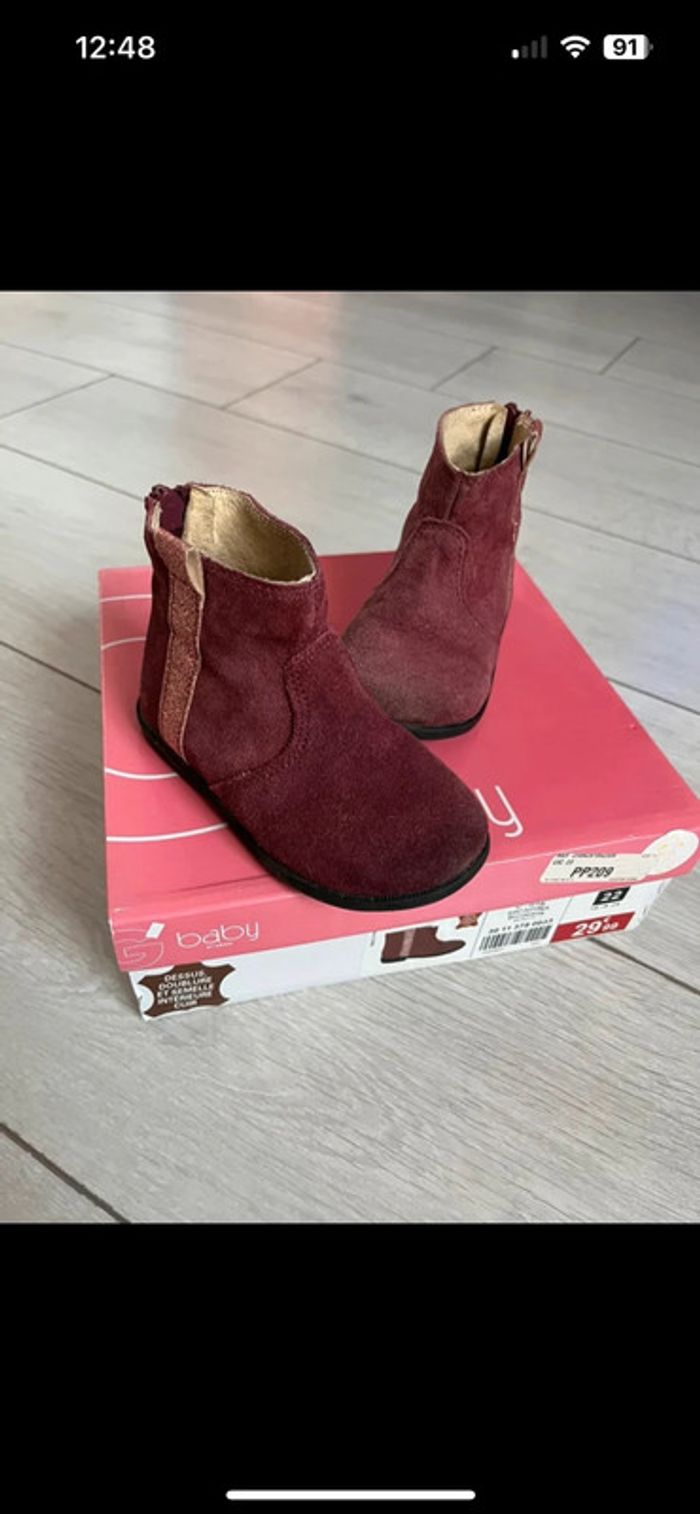 Bottine gémo couleur bordeaux