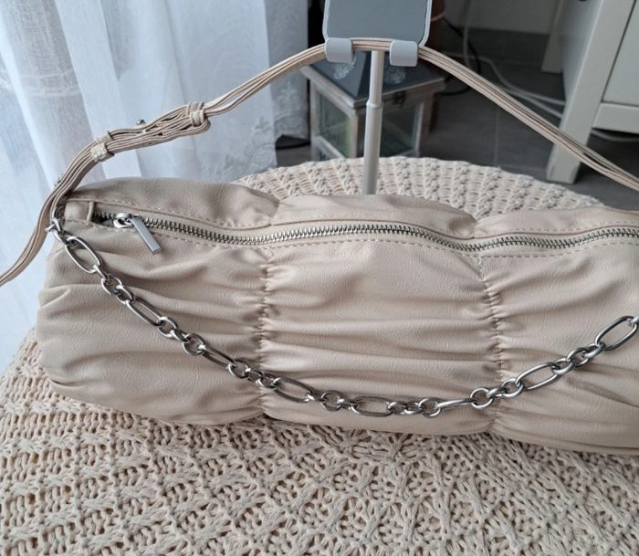 Sac Zara froncé beige crème - photo numéro 4