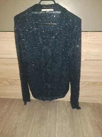 Pull bleu a paillettes