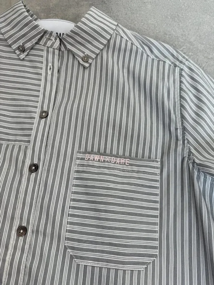 Chemise Dawn x Dare lignée blanche et grise taille XS parfait état - photo numéro 6