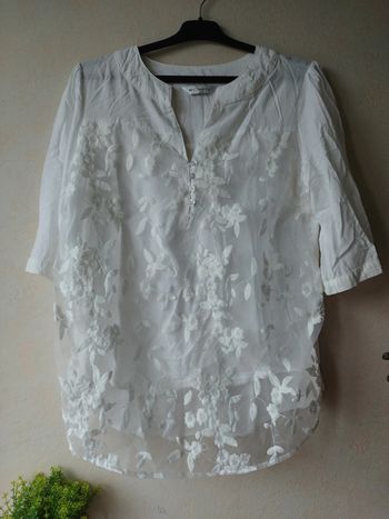 Blouse dentelle blanche