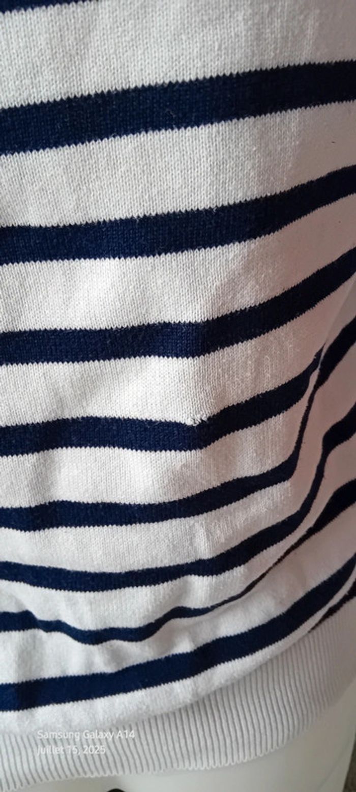 Pull marinière motif cœur marine et blanc femme 38/40 influx - photo numéro 17