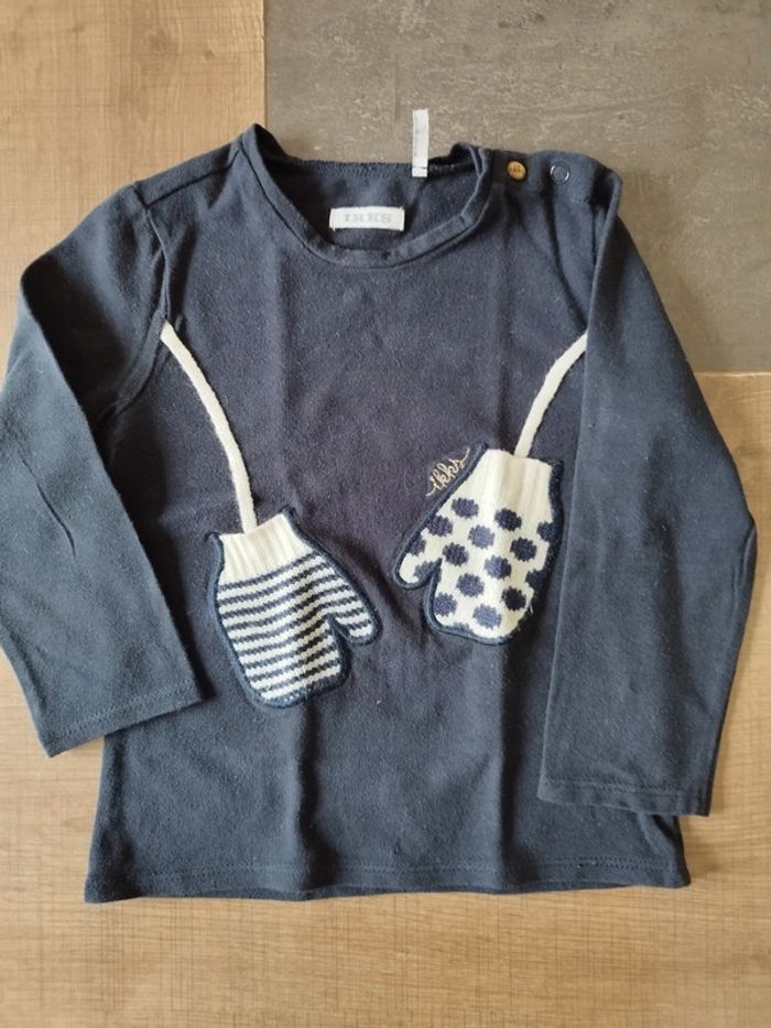 Lot gilet hiver rouge + tee shirt manches longues marine - photo numéro 6