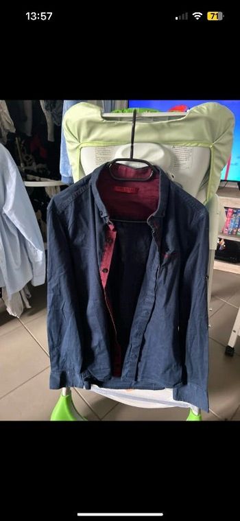 Chemise homme bleu