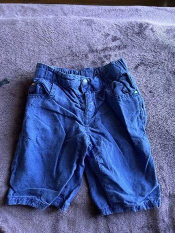 Bermuda garcon en lin bleu Sergent major taille 4 ans