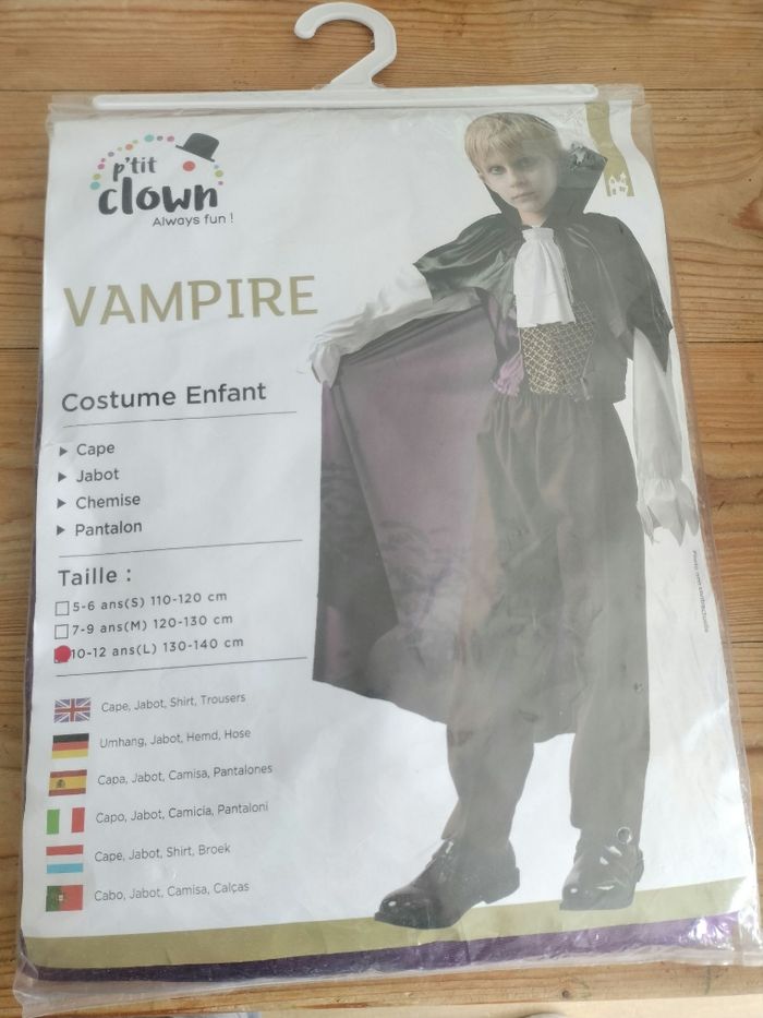 Costume vampire P'tit clown 10-12 ans neuf