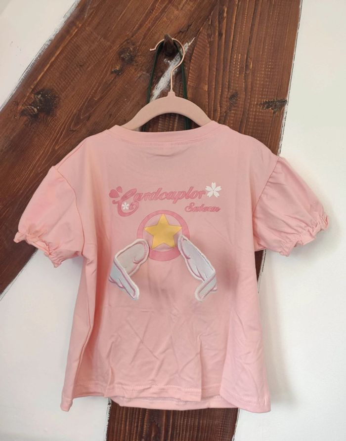 T-shirt rose Sakura card captor chasseuse de cartes - photo numéro 2