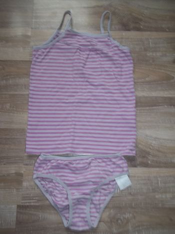 Ensemble culotte-caraco mauve rayé Vertbaudet 8 ans