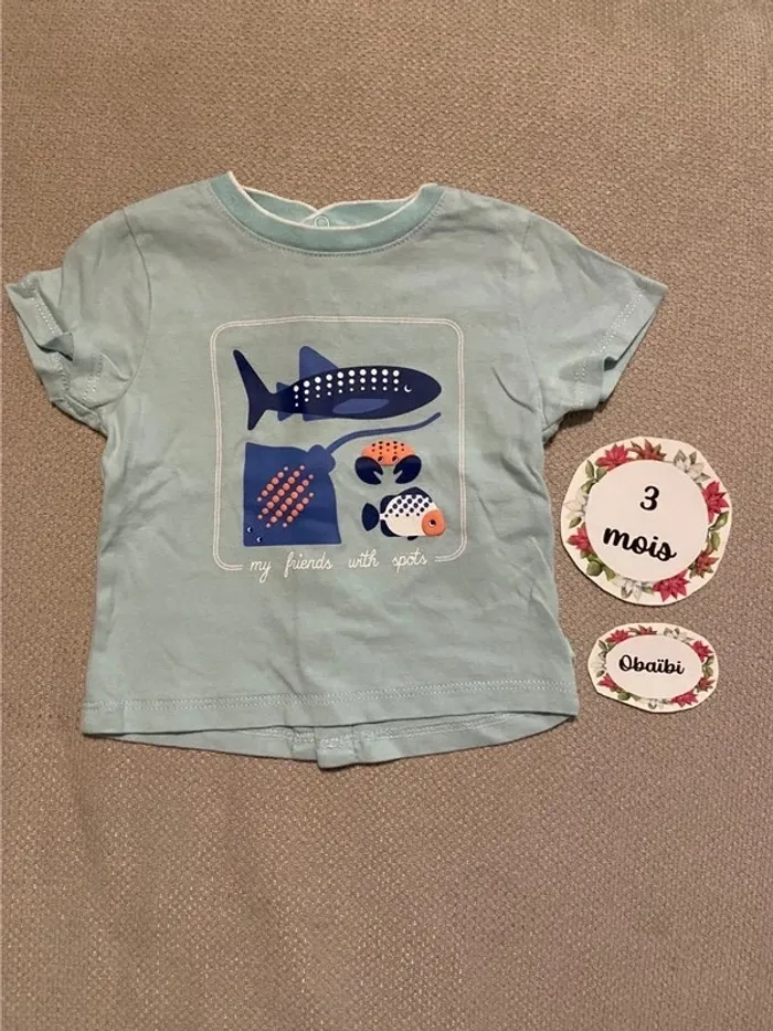T-shirt Obaïbi 3 mois très bon état