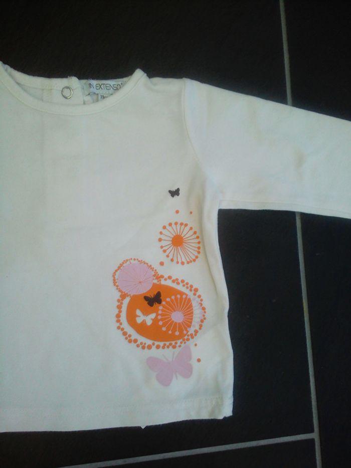 Tee shirt manches longues fille 9 mois - photo numéro 2