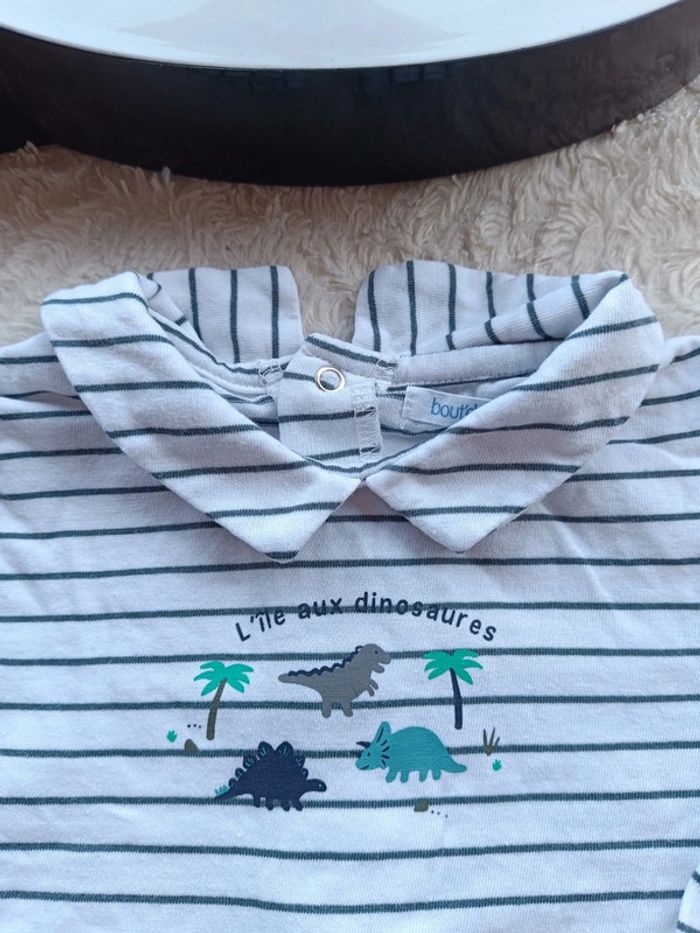 Tee shirt chemise manches longues Garçon 18 mois joli col l'île aux dinosaures Bout'chou 100% coton - photo numéro 6