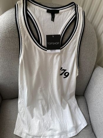 Débardeur racerback échancré neuf étiquetté Topshop style collège rétro athlétisme