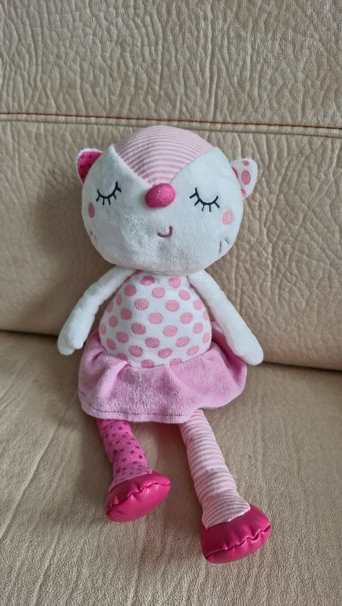 Peluche chat rose orchestra - photo numéro 2