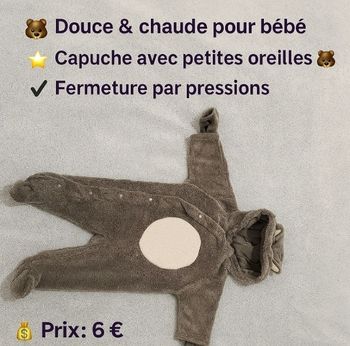 Grenouillère DPAM 3 mois – Douce et chaude