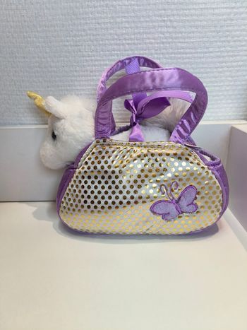 Sac à main violet peluche licorne