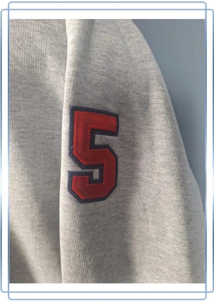 Sweat à capuche / hoodie - taille XL - gris noir brodé (327) - photo numéro 5