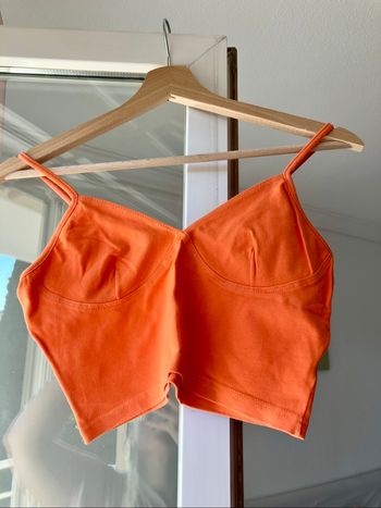 Croc top ou débardeur orange Etam