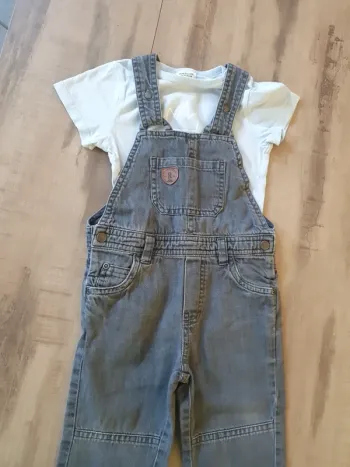 Salopette en jeans gris