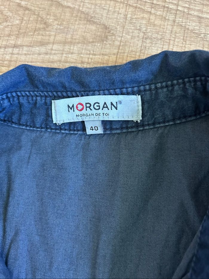 Chemise bleue marine à manches longues Morgan taille 40 TBE - photo numéro 9