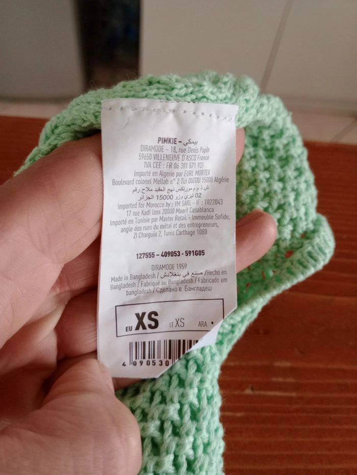 Débardeur femme XS en crochet menthe c85 - photo numéro 8