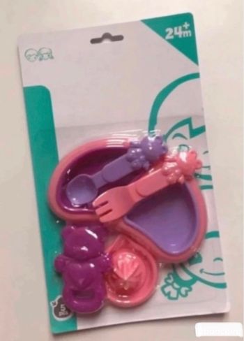 Lot set d’accessoires dînette 5 pièces rose-fushia et lila Neuf