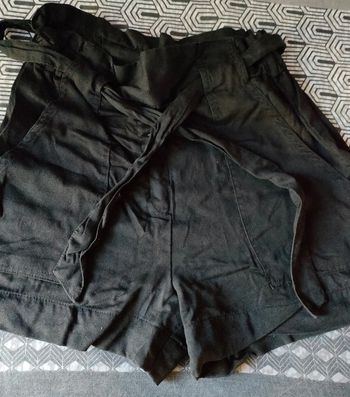 Short femme noir H&M 38 style velours léger