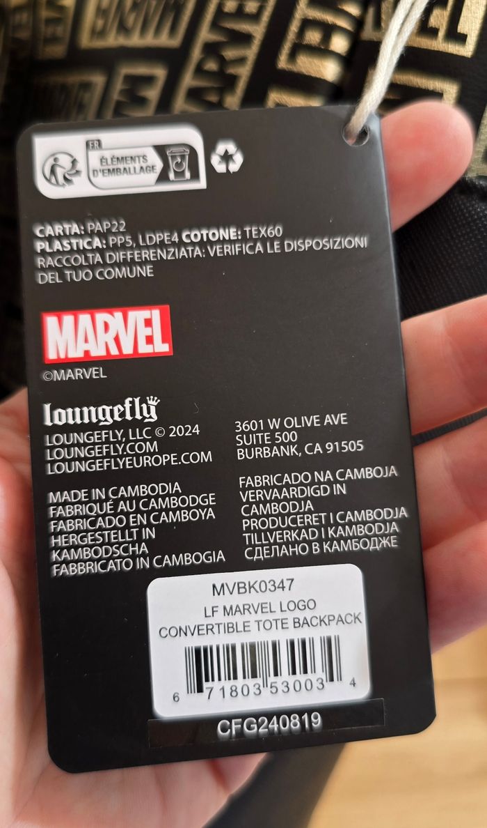 Sac à Dos convertible Marvel Gold Logo Loungefly - photo numéro 8