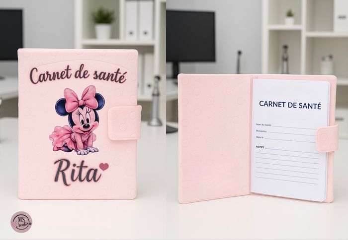 Protège carnet de santé Minnie personnalisée