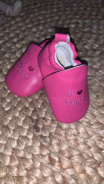Chausson cuir j’aime papa 1/6 mois