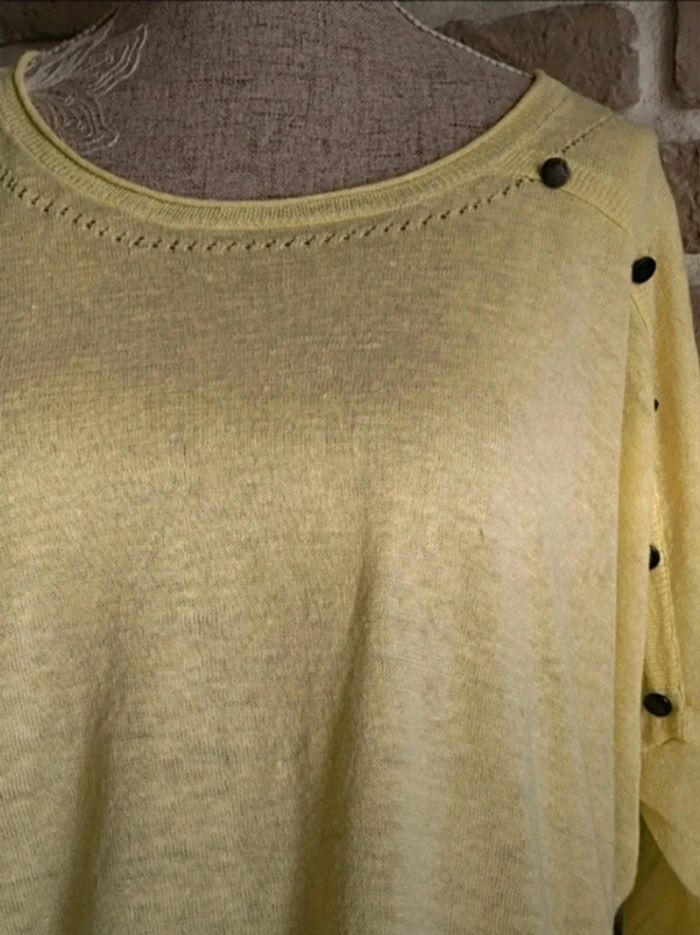 Pull léger en lin jaune vert anis La Redoute S 36 - photo numéro 9