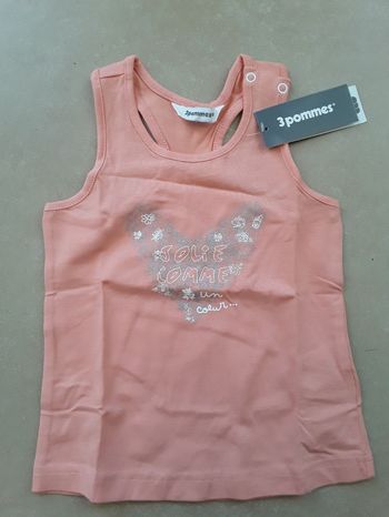 Débardeur corail fille 18 mois 3POMMES NEUF