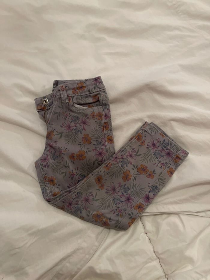 Jean fille motif fleur - photo numéro 2